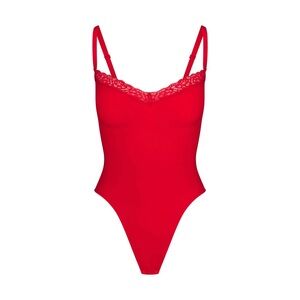 BNWOT Skims Seamless Sculpt Lace Thong Bodysuit Cayenne L